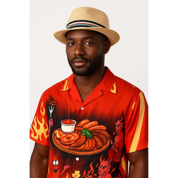 Cov-Ver Your World Straw Fedora Hat with Multicolor Stripe Band - Picture 5 of 5